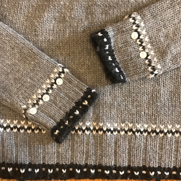 B. MOSS Soft GRAYBLACK Sweater wButtons Sz M - Picture 2 of 6